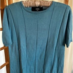 Nina Charles for Kasper Silk Knit Short Sleeve Sweater Tee Size Small